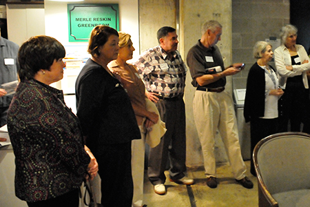 Steppenwolf subscribers and donors on a tour of the Merle Reskin green room
